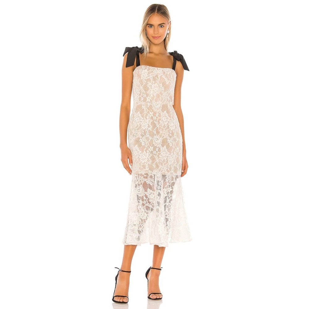 BRONX & BANCO Willow Flared Lace Midi Dress